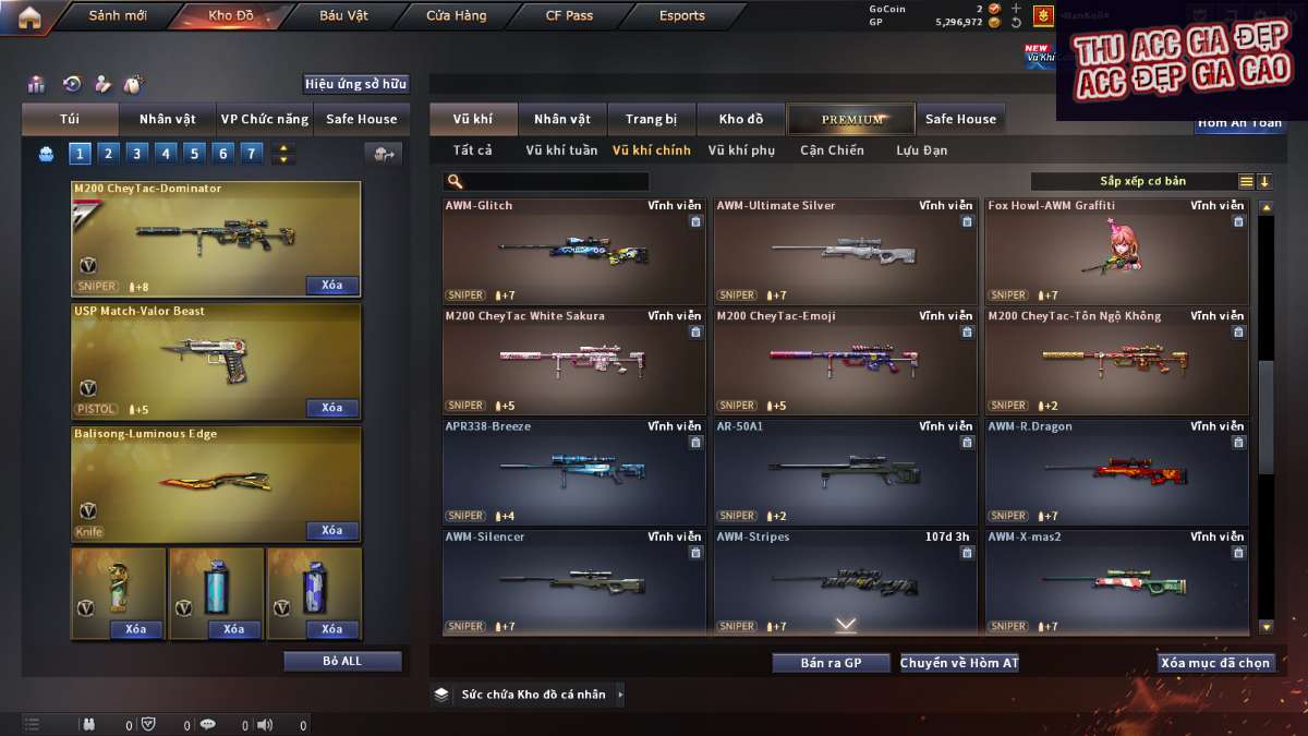 shop acc cf uy tin gia re